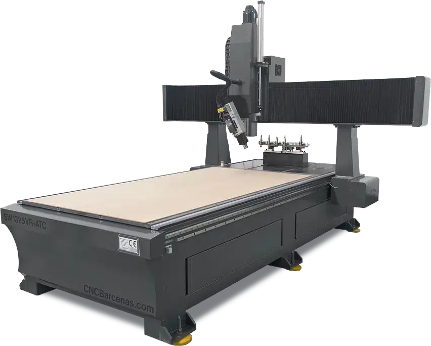 Fresadora CNC con Giro Motor 180 Grados Vacio y ATC Girado