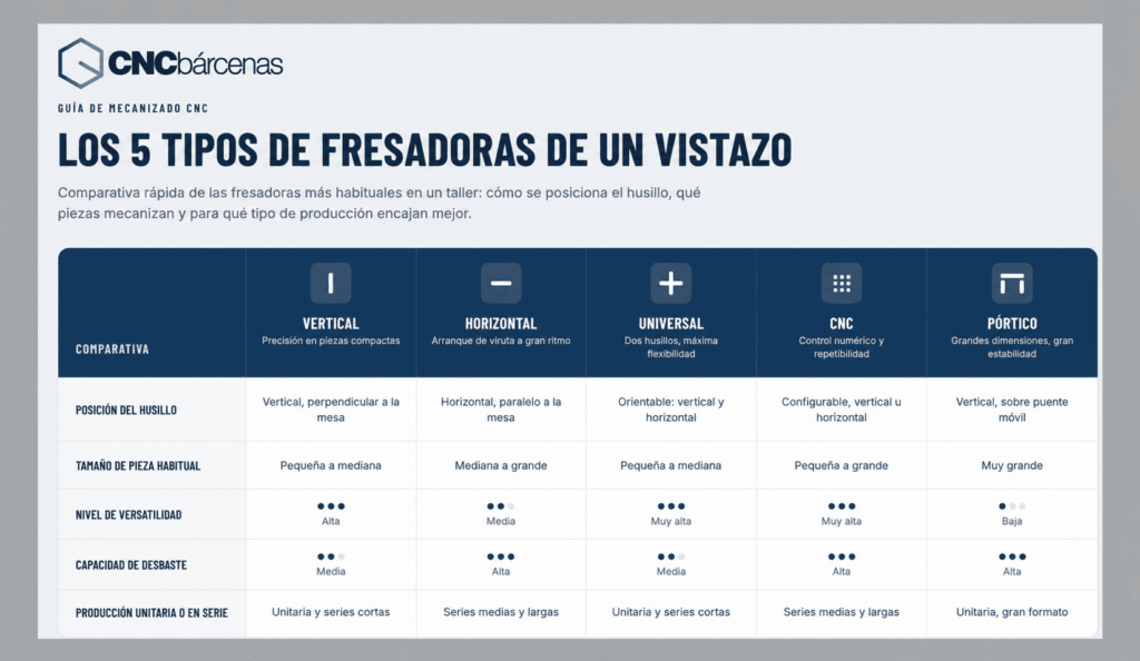 Infografia 5 tipos de fresado