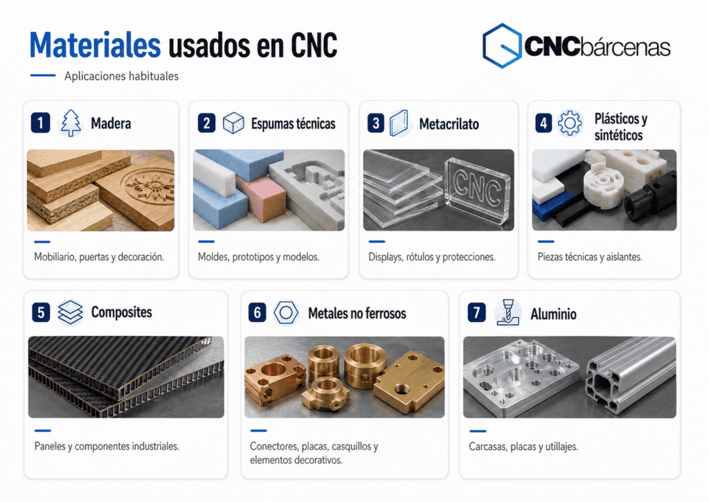 Materiales mas usados para CNC